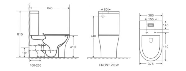 SA156 rimless tornado flush toilet - Image 2