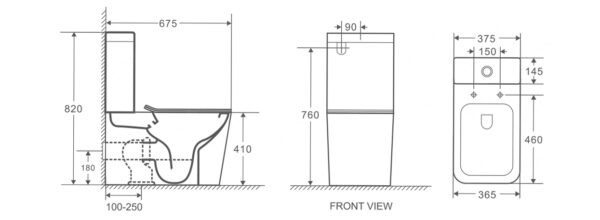 SA193 washdown close coupled toilet - Image 2