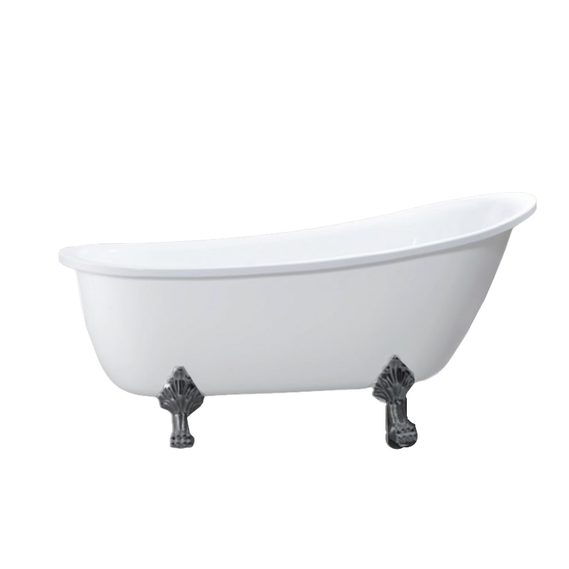 holie hb2008 clawfoot acrylic double ended slipper bathtub with no faucet holes chrome feet