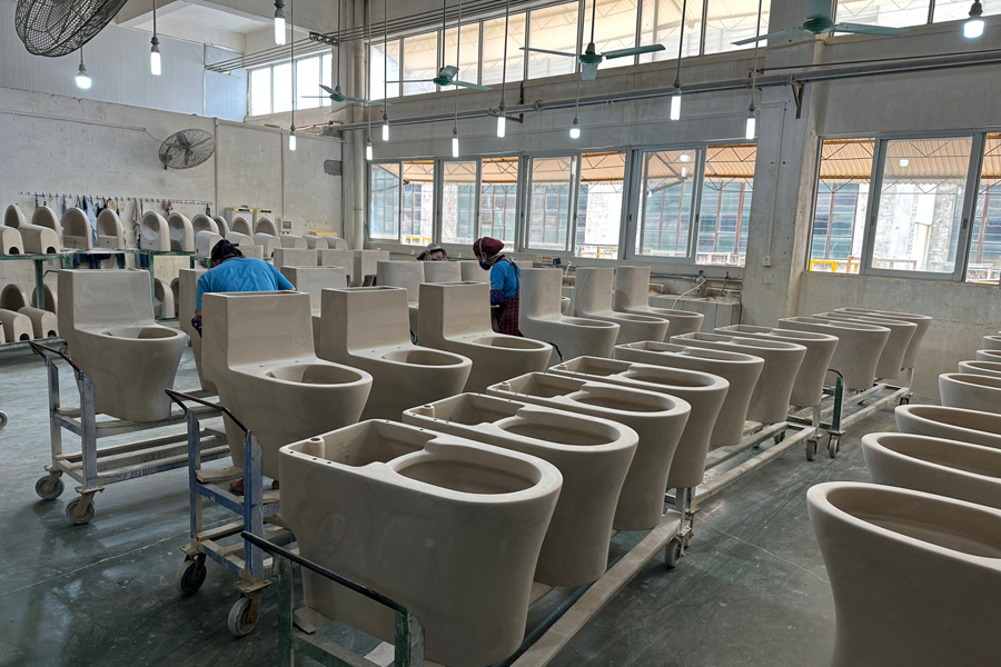 holie eago china factory manufacturer ceramic toilet inspection before glazing