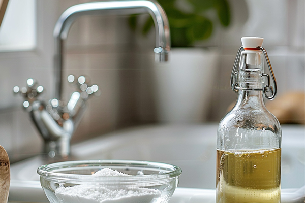 Baking soda and vinegar faucet cleaning, Eco-friendly cleaning method for faucets