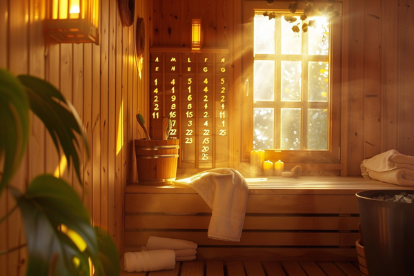 Daily sauna routine, cozy environment for relaxation and wellness