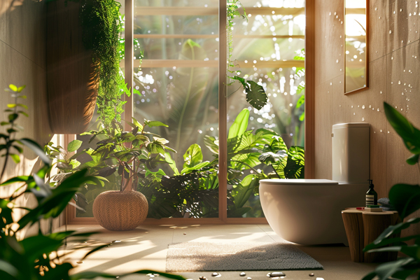 eco-friendly toilet, a 1.28 GPF toilet emphasizing environmentally friendly features