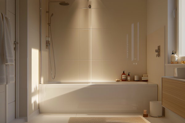 Modern Tub Shower Combo in an American Bathroom