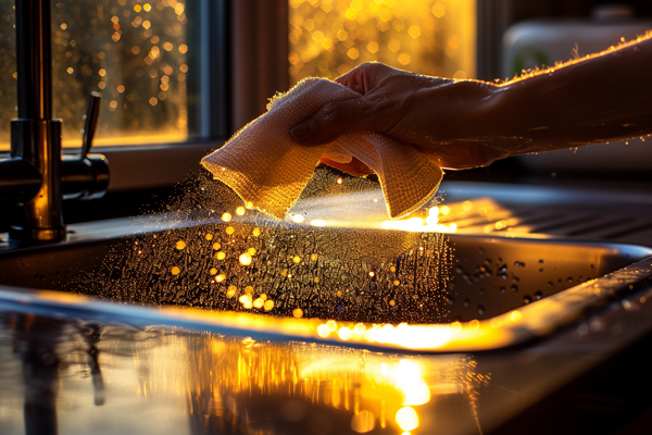 Restore ceramic sink shine, maintaining the glossy finish on sinks