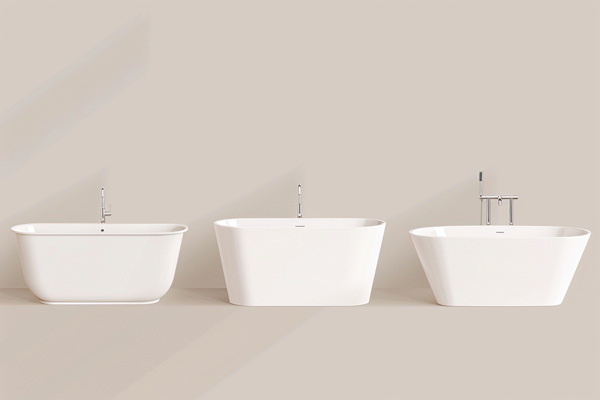 An infographic illustrating typical bathtub dimensions with labeled measurements for alcove, freestanding, and corner tubs.