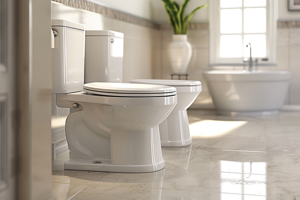 Comparison of elongated and standard toilets, functional and style differences
