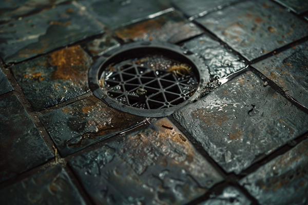 Causes of bad smell in shower drain, focusing on common issues like debris and buildup