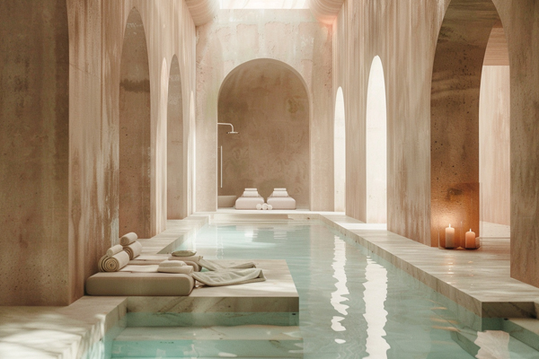 Visite dans un spa avec sauna et hammam