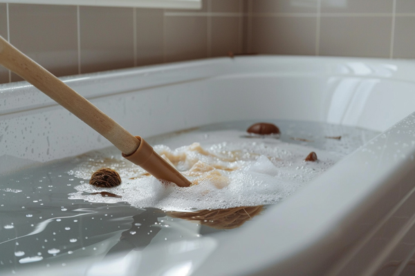Fixing a clogged bathtub drain before removal to prevent further issues