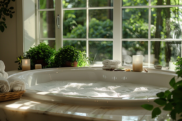Garden tub definition, a large, freestanding soaking bathtub