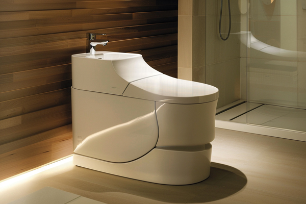 Modern bathroom design with toilet sink combo