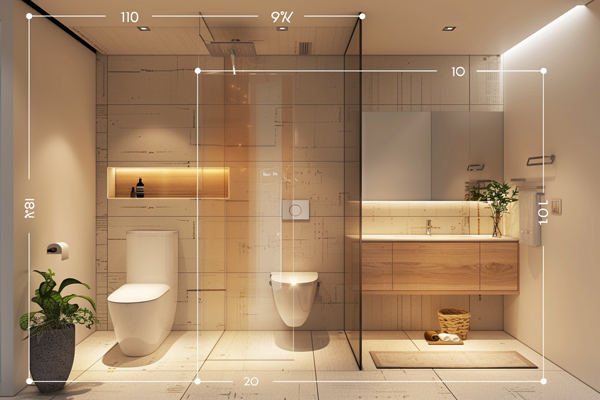 Toilet side clearance, required space between toilet and walls