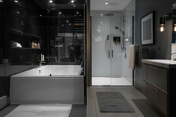 Tub shower vs walk-in shower, key differences in usability and design