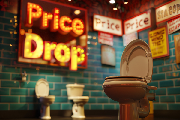 Toilet price drop sale event advertisement