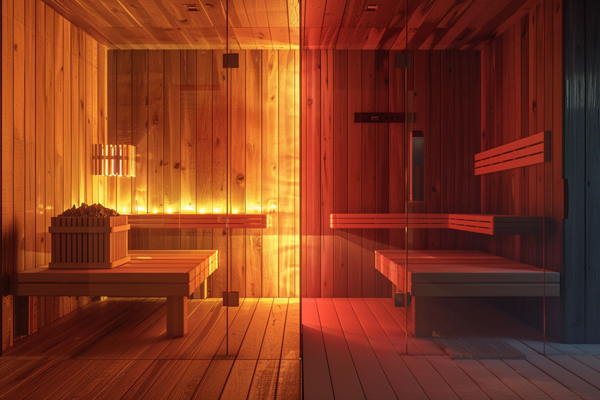 Traditional vs infrared sauna comparison, differences in heating and benefits
