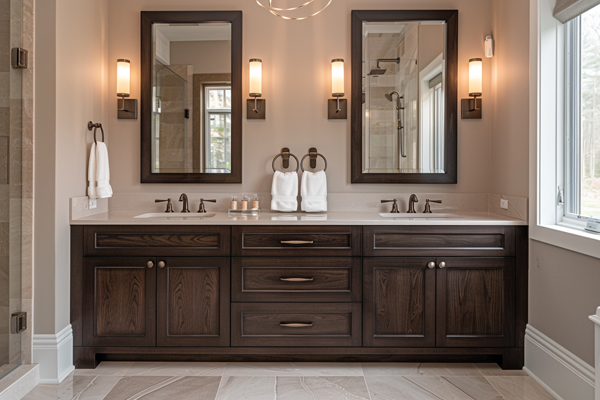 venetian bronze faucet with modern bathroom decor