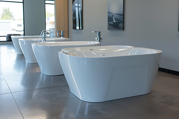 Bathtub showroom with various tub sizes