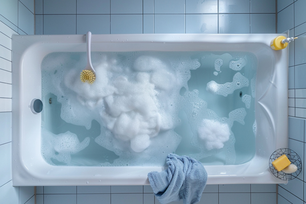 Steps for deep cleaning acrylic tub