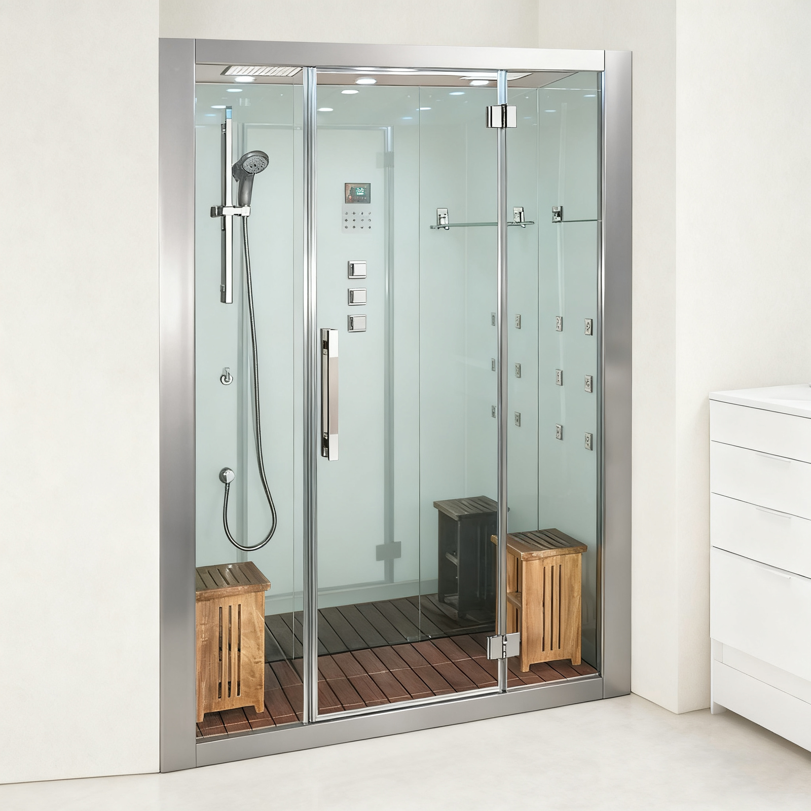 holie ce etl eago steam shower dz972 dz972 1f8 with acrylic shower tray steam house china factory hot sale