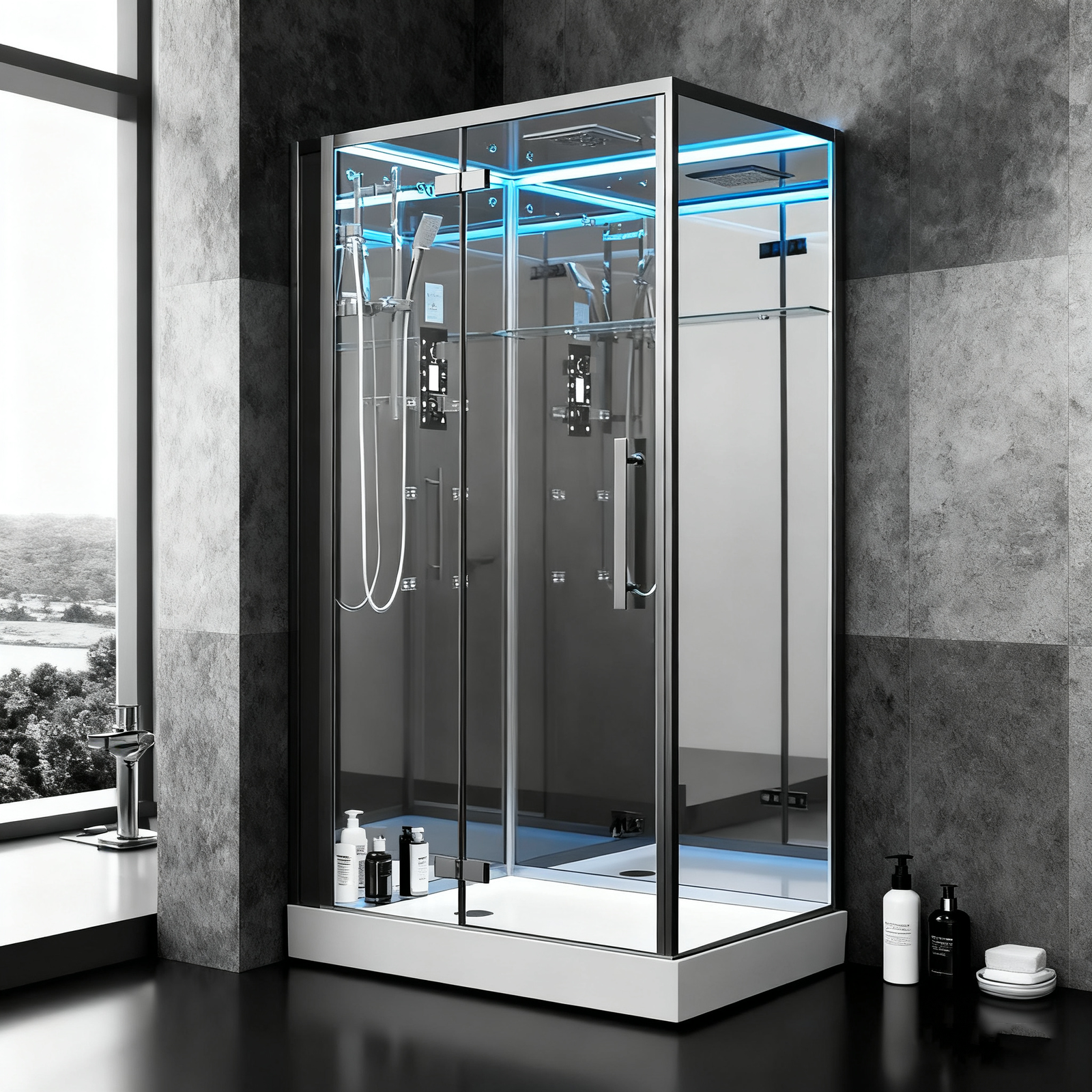 holie ce etl eago steam shower dz989f12 mirror back glass high quality (2)