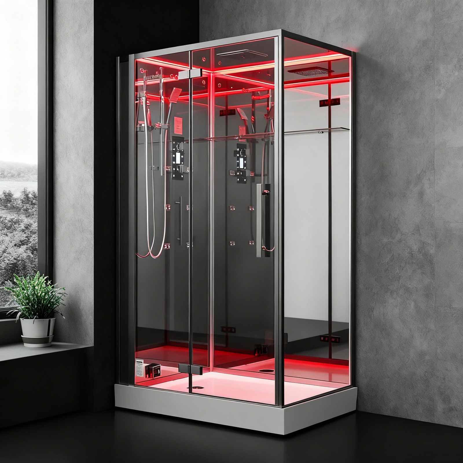 holie ce etl eago steam shower dz990f12 mirror back glass high quality (2)