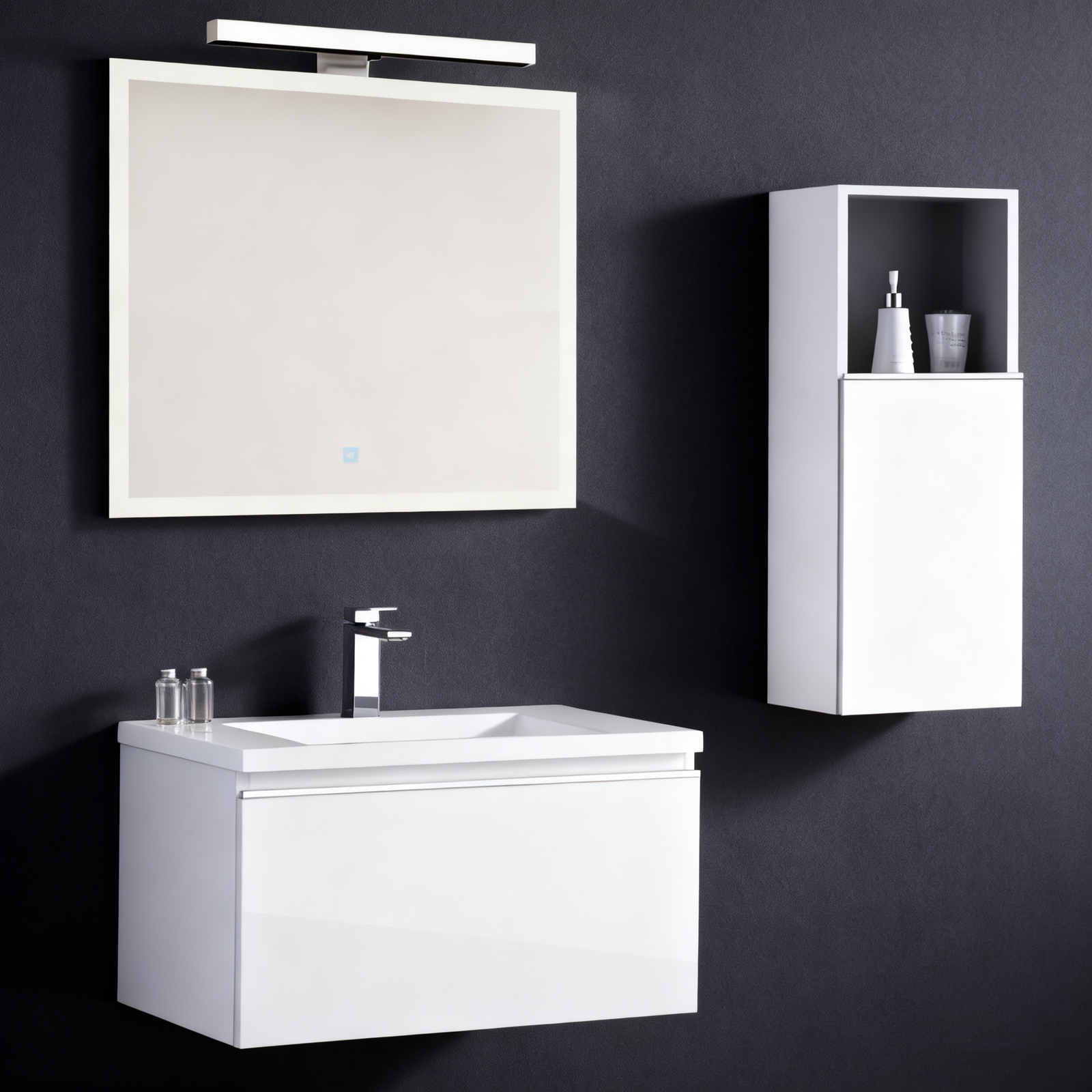hl0800 holie 2024 2025 2026 modern style e0 e1 mdf solid wood white vanity bathroom cabinet factory wholesale in china