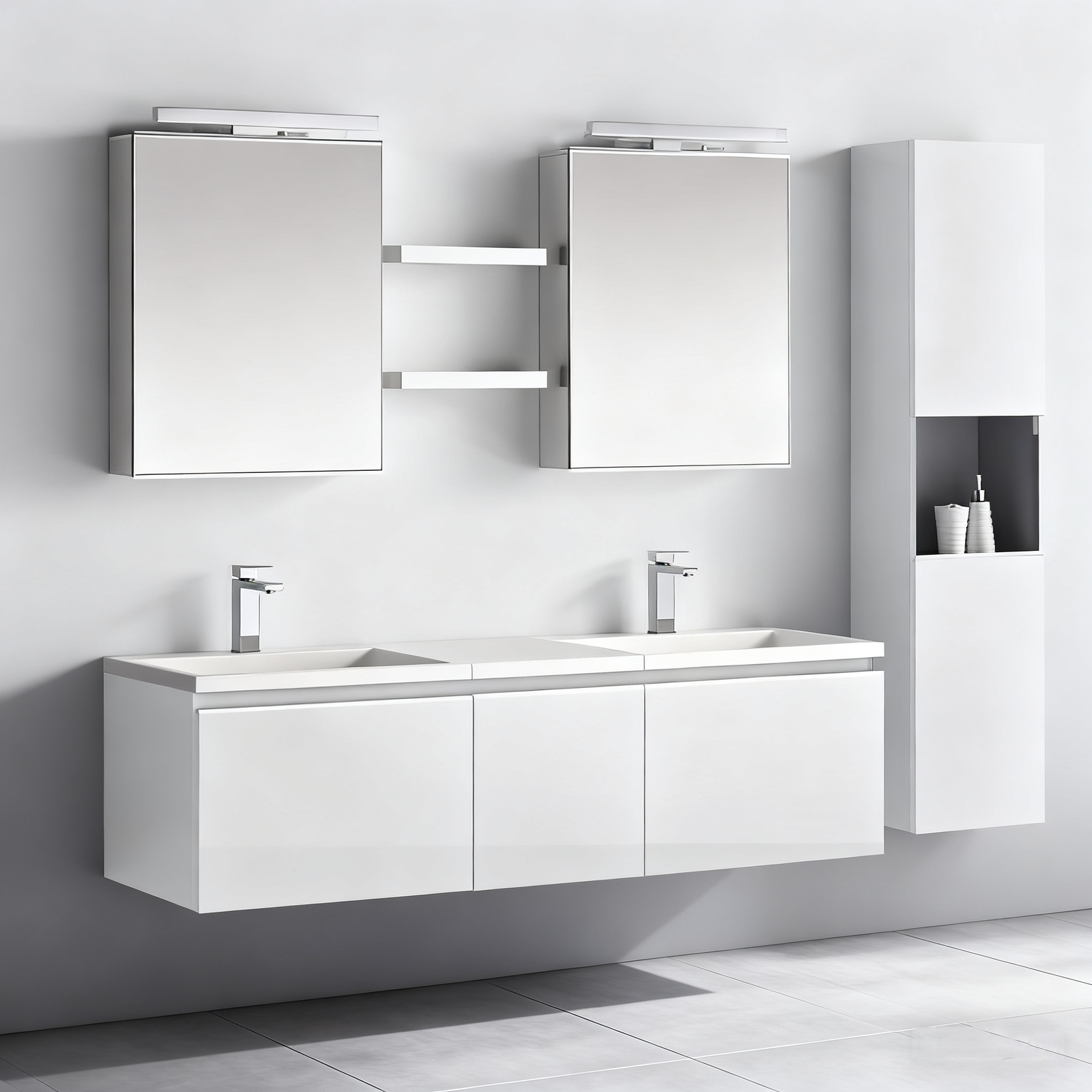 hl1600 holie 2024 2025 2026 modern style e0 e1 mdf solid wood white vanity bathroom cabinet factory wholesale in china high quality