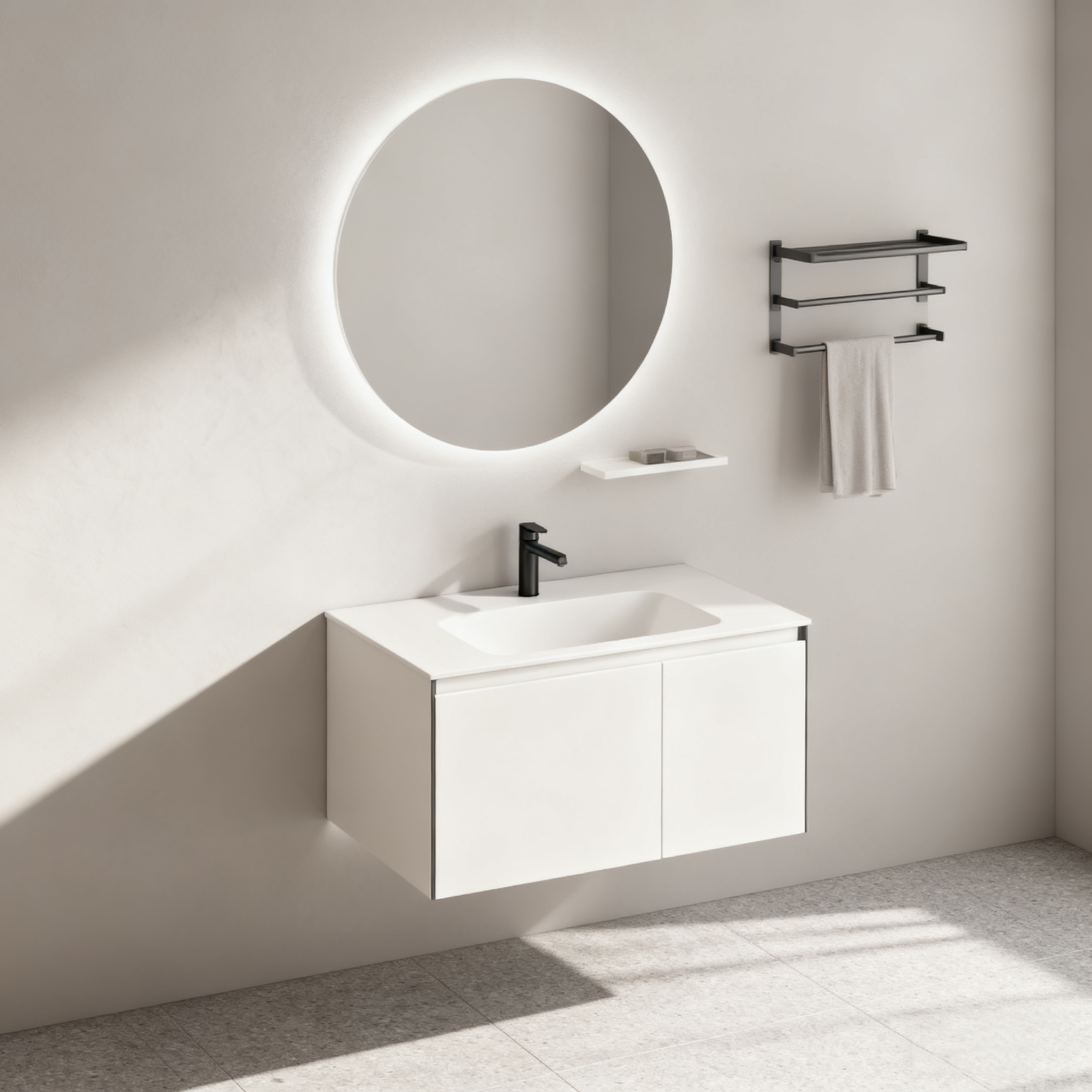 hll810853(modify) holie 2024 2025 2026 modern style e0 e1 mdf solid wood white vanity bathroom cabinet factory wholesale in china high quality new product 2026