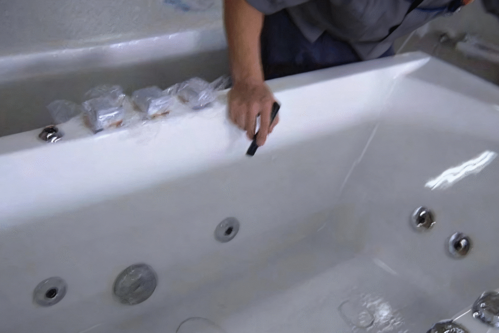 holie shower room steam shower tub polishing inspection whirlpool bathtub new ego factory