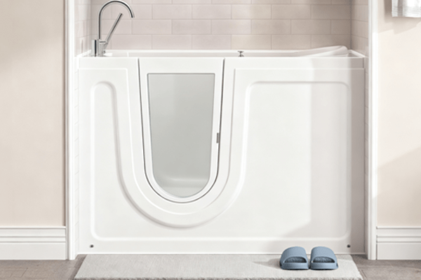 accessible and comfortable bathtub walk-in shower combo design