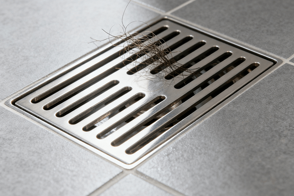 hair clog on linear shower drain