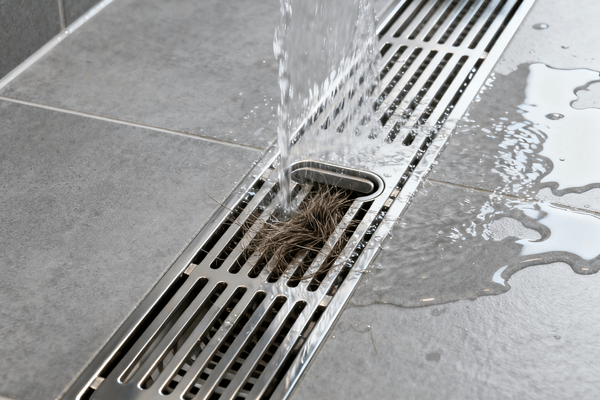 preventing linear drain clogs