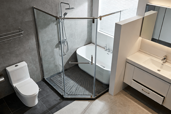 guide to planning a walk-in shower with built-in bathtub layout