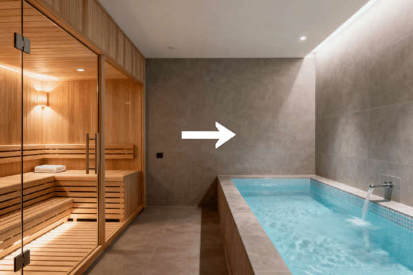 Guide showing whether cold plunge should be before or after sauna