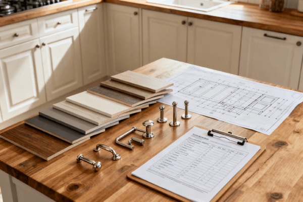 custom cabinetry order checklist, showing steps for ordering