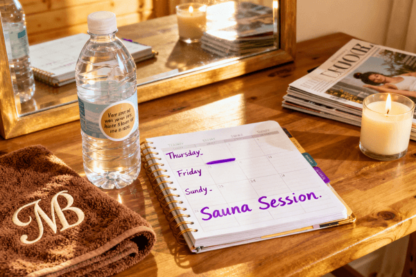 Calendar guide for recommended daily infrared sauna usage frequency