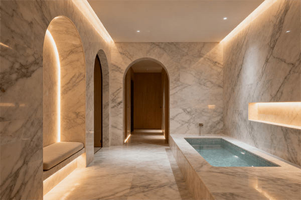 home or spa hammam installation by Holie, modern steam bath setup