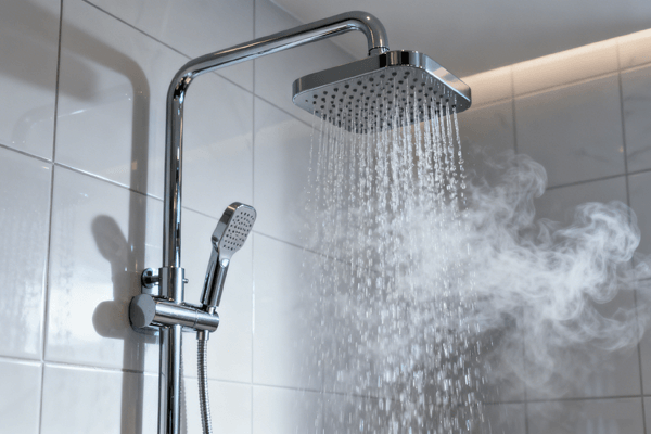 Person showering after infrared sauna use for cool down