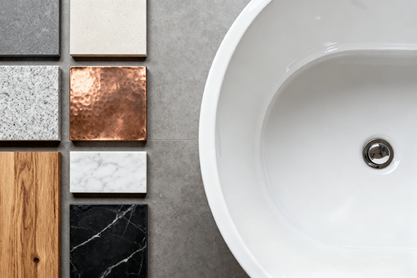 Materials Comparison Soaking tub materials comparison infographic