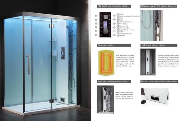 steam shower features, key features of steam shower unit