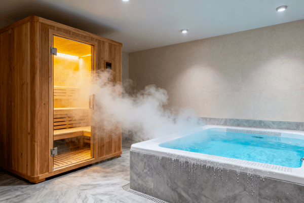 Illustration explaining what sauna cold plunge therapy is