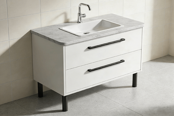 Vanity depth Bathroom vanity depth measurement comparison diagram