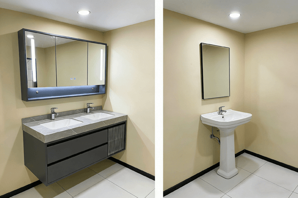 Custom vs standard Custom versus standard vanity size comparison chart