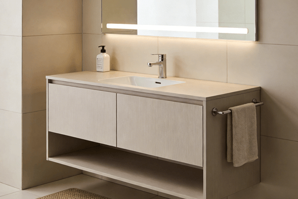 Daily durability floating vanity durability tested for daily bathroom use