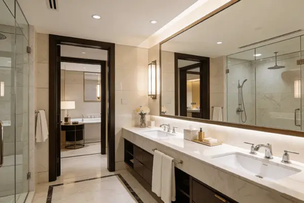 Master vanity sizes Master bathroom vanity dimensions planning guide