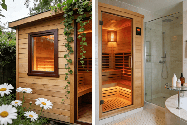 Outdoor vs indoor Outdoor versus indoor infrared sauna comparison for home installation