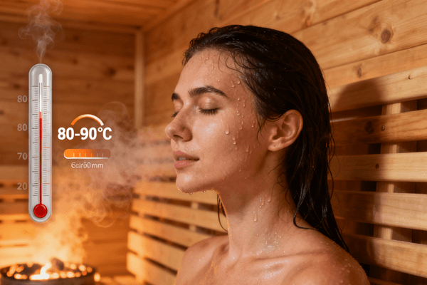 Sauna Calorie Basics illustration of calories burned in sauna session, human body sweating