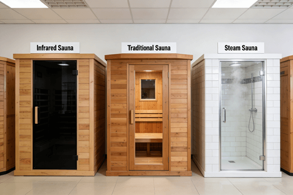 Types compare Comparison of multiple sauna types for homeowners to choose
