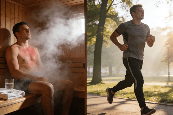 Sauna vs Walking Comparison chart of sauna calorie burn versus walking exercise